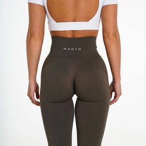 NVGTN Olive Solid Seamless Leggings